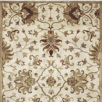 8' X 11' Champagne Wool Floral Hand Tufted Area Rug