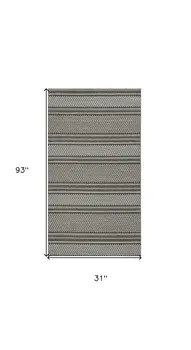 8' Gray Southwestern Indoor Outdoor Area Rug
