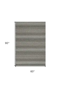 5' X 8' Gray Striped Area Rug