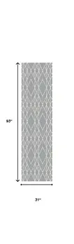 8' Gray Geometric Runner Rug