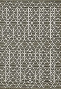 5' X 8' Gray Southwestern Indoor Outdoor Area Rug