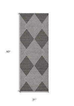 8' Gray Geometric Indoor Outdoor Area Rug