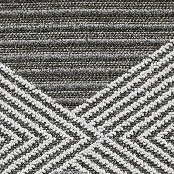 4' X 6' Gray And Ivory Geometric Area Rug