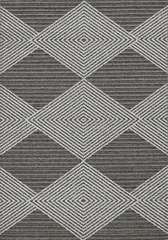 7' X 9' Gray Geometric Indoor Outdoor Area Rug