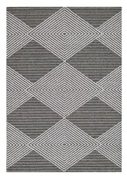 8' X 10' Gray and Ivory Geometric Area Rug