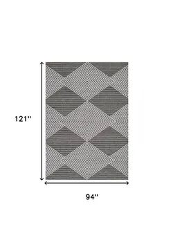 8' X 10' Gray and Ivory Geometric Area Rug