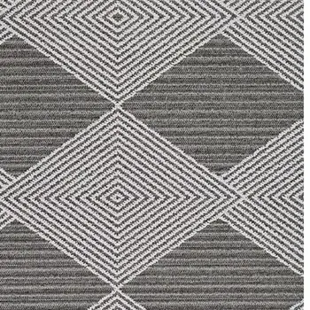 8' X 10' Gray and Ivory Geometric Area Rug