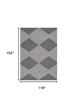 10' X 13' Gray and Ivory Geometric Area Rug