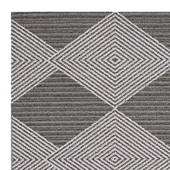 10' X 13' Gray and Ivory Geometric Area Rug