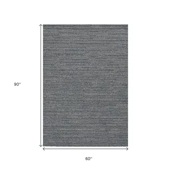 5' X 8' Denim Blue Abstract Indoor Outdoor Area Rug