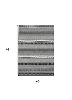 4' X 6' Taupe Geometric Area Rug