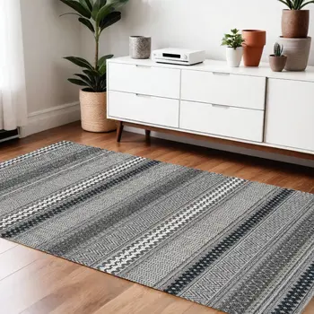 4' X 6' Taupe Geometric Area Rug