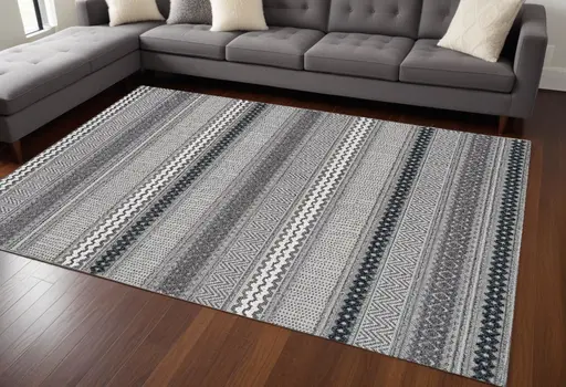 8' X 10' Taupe Striped Area Rug