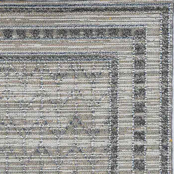 8' Gray Geometric Runner Rug