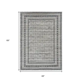 4' X 6' Gray Chevron Indoor Outdoor Area Rug