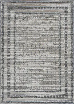 5' X 8' Gray Striped Indoor Outdoor Area Rug