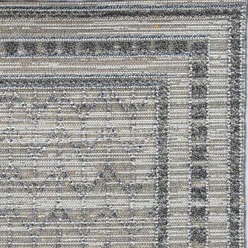 5' X 8' Gray Striped Indoor Outdoor Area Rug
