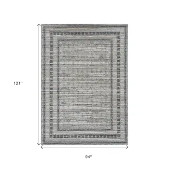 8' X 10' Gray Striped Indoor Outdoor Area Rug
