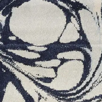 5' X 7' Blue And Ivory Abstract Area Rug