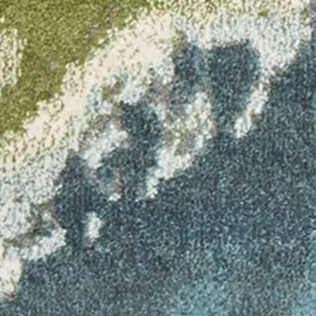5' X 7' Teal And Beige Abstract Area Rug