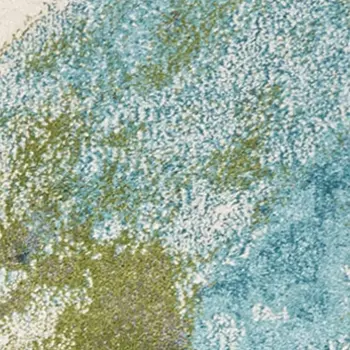 7' X 10' Teal Gray And Green Abstract Area Rug