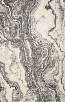 5' X 8' Gray And Ivory Abstract Area Rug