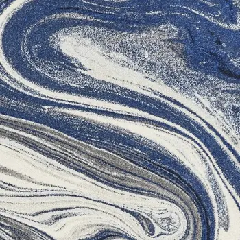 7' X 10' Blue And Beige Abstract Area Rug