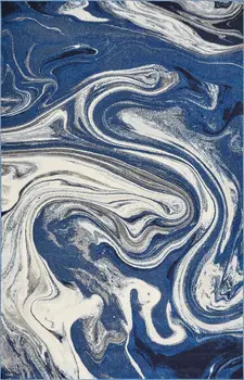 8' X 10' Blue Shag Area Rug