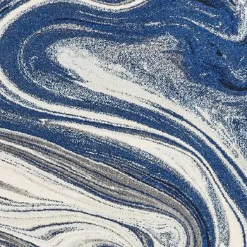8' X 10' Blue And Beige Abstract Shag Area Rug
