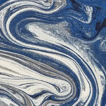 8' X 10' Blue And Beige Abstract Shag Area Rug