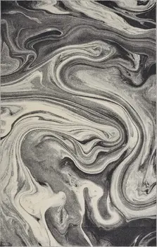 3' X 5' Gray And Black Abstract Area Rug