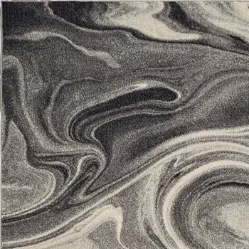5' X 8' Gray And Black Abstract Area Rug