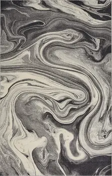 5' X 8' Gray And Black Abstract Area Rug