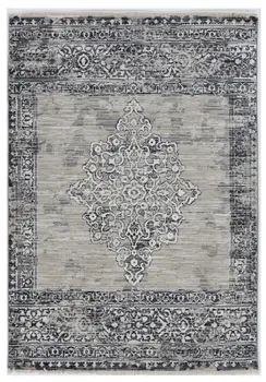4' X 6' Charcoal and Gray Medallion Area Rug
