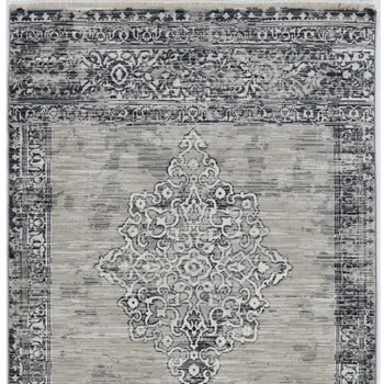 8' X 10' Sand And Charcoal Diamond Area Rug