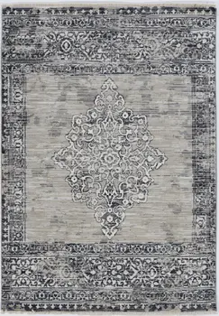 8' X 10' Sand And Charcoal Diamond Area Rug