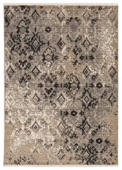 9' X 12' Beige and Ivory Oriental Area Rug