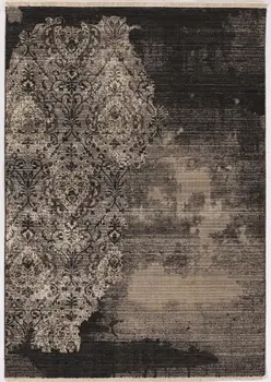 4' X 6' Taupe And Black Abstract Area Rug