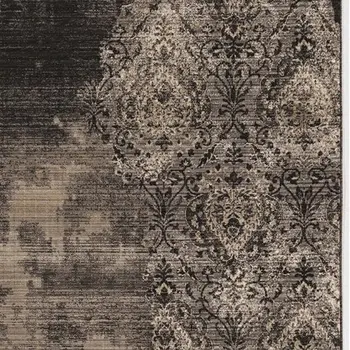 8' X 10' Taupe and Black Abstract Area Rug