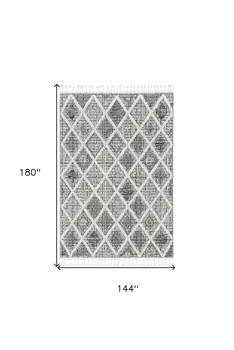 12' X 15' Charcoal Geometric Area Rug