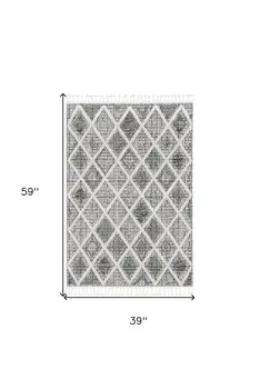 3' X 5' Charcoal Geometric Area Rug