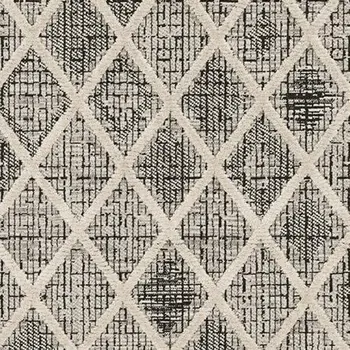 8' X 11' Cream And Charcoal Geometric Area Rug