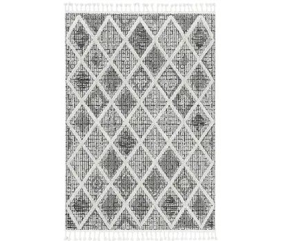 9' X 13' Charcoal Geometric Area Rug