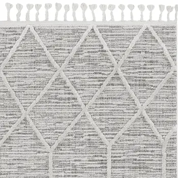 12' X 15' Gray and Ivory Geometric Area Rug