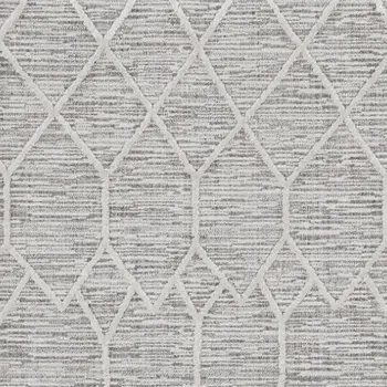 12' X 15' Gray and Ivory Geometric Area Rug