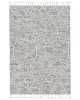 12' X 15' Gray and Ivory Geometric Area Rug