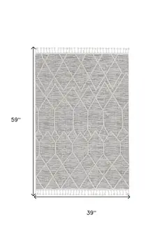 3' X 5' Ivory Geometric Area Rug