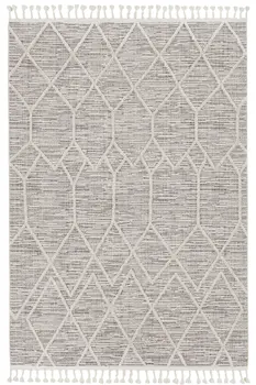 5' X 8' Gray and Ivory Abstract Area Rug
