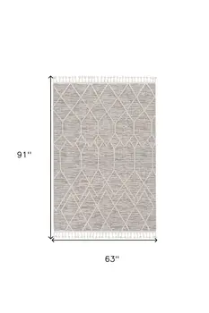 5' X 8' Gray and Ivory Abstract Area Rug