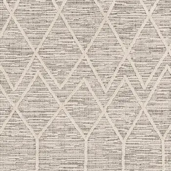 8' X 11' Ivory And Gray Geometric Area Rug With Fringe